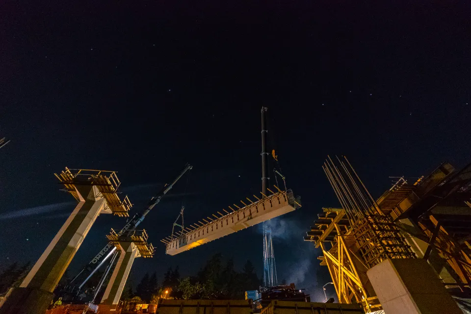 Construction site at night