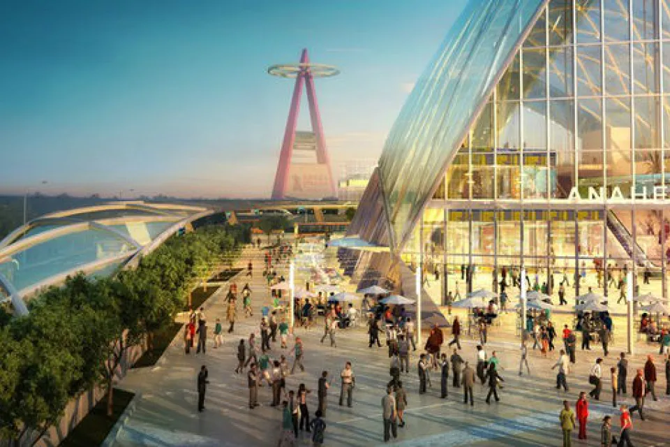 Artistic view of ARTIC and Angel Stadium in Anaheim